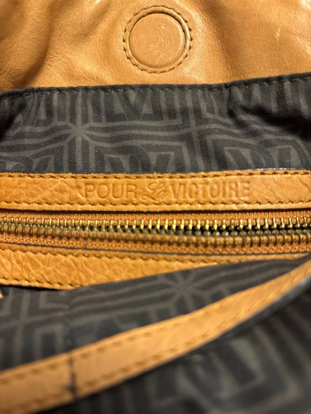 Pour La Victoria Tan Leather Hobo Purse